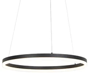 Dizajnové závesné svietidlo čierne 60 cm vrátane LED 3-stupňové stmievateľné - Anello
