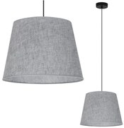 Závesné svietidlo Len, 1x šedé textilné tienidlo, (fi 38 cm), b