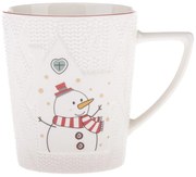 Biely porcelánový hrnček s vianočným motívom 380 ml Snowman – Dakls