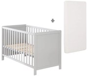 Svetlosivá postieľka 60x120 cm – Roba