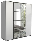 Skriňa Oslo I 180 biely/čierna/zrkadlo