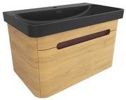 Kúpeľňová skrinka s umývadlom SAT Fusion 77,5x43x45 cm dub medový mat SATFUSION80DMBKM
