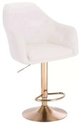 LuxuryForm DESIGN Barová stolička ANDORA na zlatom tanieri - biela