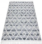 Koberec SEVILLA Z555A kratka, romby sivý / biely Fredzle berber marokánsky shaggy