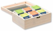 Kesper 57902 Organizér na čaje bambus, 6 priehradok, biela, 21,5 x 16 x 9 cm