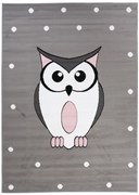 Detský koberec PINKY DF01A Owl sivý