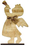 DECOLED Vianočný drevený anjel, 10x20 cm