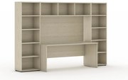 Zostavy knižníc INTEGRO so stolom, nižšie, 2950 x 700/400 x 1923 mm, dub prírodný