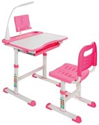 Detský rastúci písací stôl s nastaviteľnou výškou- ružový