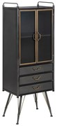 Čierna kovová vitrína 58x150 cm Brick – Ixia