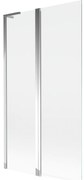 Mexen Mist L, 2-krídlová vaňová zástena 100 x 150 cm, číre sklo, chrómový profil, 8A9L-100-011-01-00