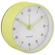 Dizajnový budík Karlsson 6010GR žltý, priemer 9 cm