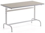 Školská lavica 184, linoleum, biela/šedá