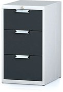 Alfa 3 Dielenský zásuvkový box na náradie MECHANIC, 3 zásuvky, 480 x 600 x 840 mm, antracitové dvere
