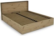 Posteľ Capannoli 160 dub artisan/čierna
