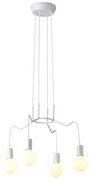 Luster na lanku BASSO 4xE27/40W/230V biela