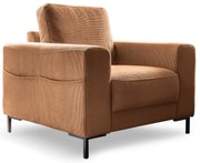 Oranžovohnedé menčestrové kreslo Lofty Lilly – Miuform