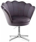 LuxuryForm DESIGN Kreslo FREY VELUR na striebornom kríži - tmavo šedé