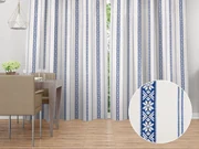 Biante Bavlnený záves Sandra SA-590 Modrý ľudový vzor na bielom 140x140 cm