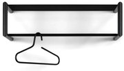 Čierny kovový nástenný vešiak s poličkou 80 cm Smooth – Spinder Design