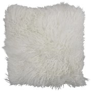 Biely štvorcový vankúš z ovčej kože - 40 * 40 * 10cm