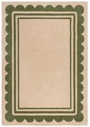 Ručne všívaný kusový koberec Lois Scallop Green, 120x170, zelená, chodba / predsieň, Flair Rugs