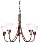 Elstead EM5-COPPER - Luster na reťazi EMILY 5xE14/40W/230V