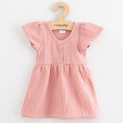Dojčenské mušelínové šaty New Baby pink, vel. 62 (3-6m)