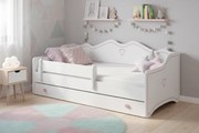 Detská posteľ EMKA | biela/ružová 80 x 160 cm
