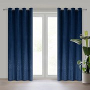 ZATEMŇOVACÍ ZÁVES NA KRÚŽKOCH ARIADNA 140X250 CM TMAVOMODRÁ