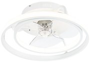 Stropný ventilátor biely 46,5 cm vrátane LED s diaľkovým ovládaním - Kees