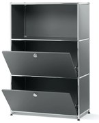 Kovová skrinka »CN3« s 2 výklopnými priečinkami, sivá