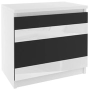 Nočný stolík Belini biely / čierny MH SN1/0/W/B/W/0