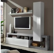 Obývacia stena LENOR biela/šedý betón