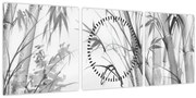 Obraz - Bambusový les (s hodinami) (90x30 cm)