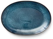 Čierny/modrý tanier z kameniny Gastro Dark Blue/Black – Bitz