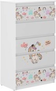 Kvalitná detská komoda s motívom dúhového jednorožca 121x40x70 cm