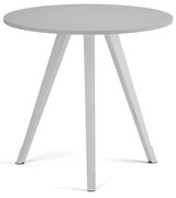 Konferenčný stôl PRIMO ZEN, priemer 80 cm, biela podnož, sivá