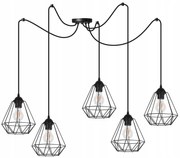 Závesné svietidlo Fusion Spider, 5x drôtené tienidlo (výber z 2 farieb)