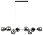 Závesne svietidlo Paris, 8x grafitové sklenené tienidlo, B