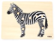 Viga Detské drevené puzzle s úchytmi Montessori Viga Zebra