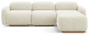 Krémovobiela modulárna rohová pohovka z textílie buklé Ailani – Makamii