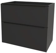 Mereo Mailo, kúpeľňová skrinka 81 cm, čierne madlo, Multidecor, Čierna Supermat, MER-CN591SBCIPM