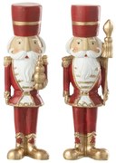 2ks červená vianočná dekoračná soška Luskáčik S - 4*3*15 cm