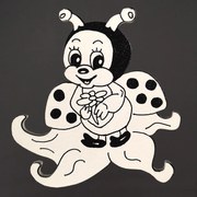 AMADEA Drevený magnet na domaľovanie lienka, 10 cm