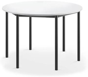 Stôl BORÅS, kruh, Ø1200x760 mm, laminát - biela, antracit