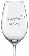 Svadobné pohár na víno Ďakujem za syna s dátumom svadby