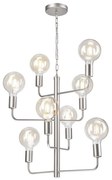 Luster na reťazi ORLANDO 8xE27/60W/230V strieborná