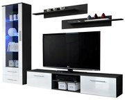 Obývacia stena Gorefield 23 EMWH GA (s osvetlením) (wenge + lesk biely). Vlastná spoľahlivá doprava až k Vám domov. 764068