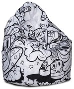 Sedací vak INTERMEDIC Mega Sako Modern Farba: DG48/NC14 - Príšera